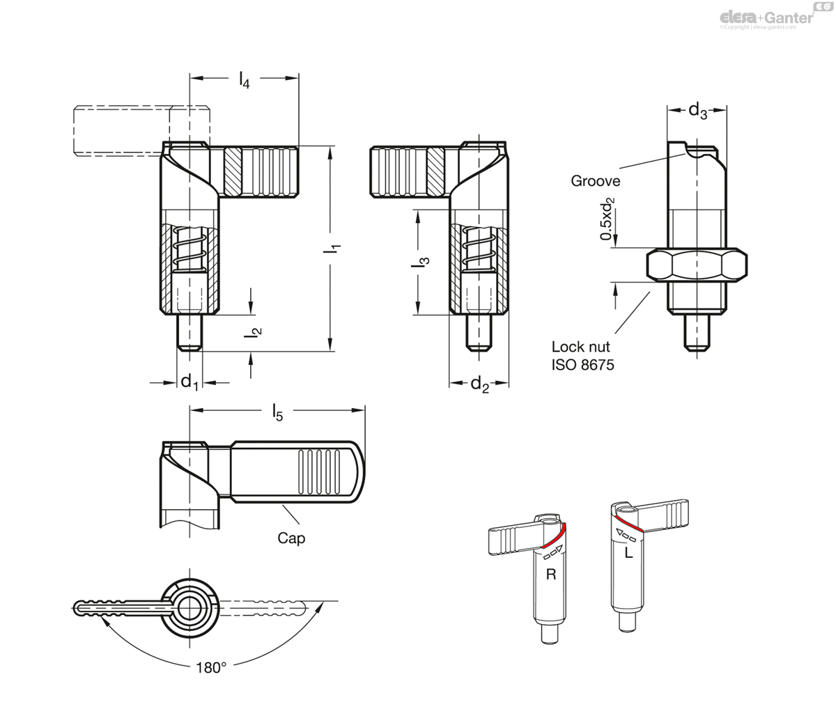 GN 721.6 Stainless Steel-Cam action indexing plungers