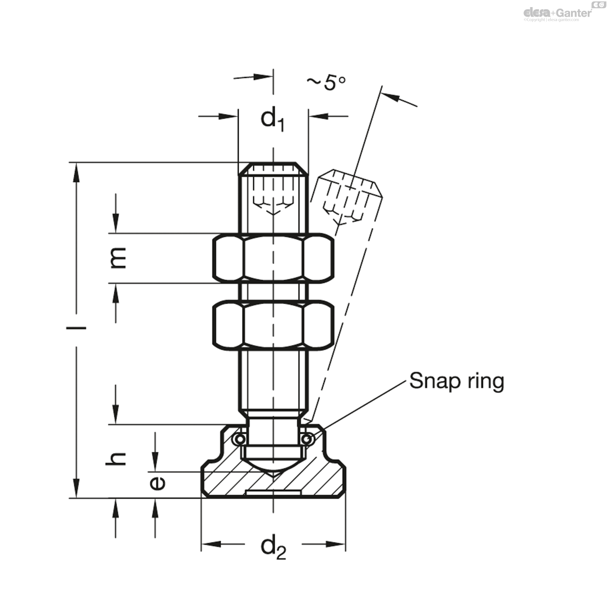GN 802 Toggle clamp spindle assemblies | Elesa+Ganter