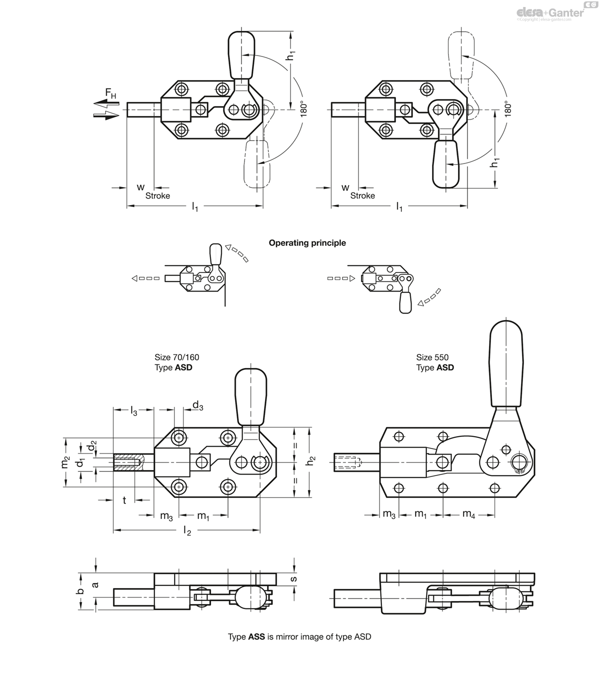 GN 844 Heavy duty push-pull type toggle clamps | Elesa+Ganter