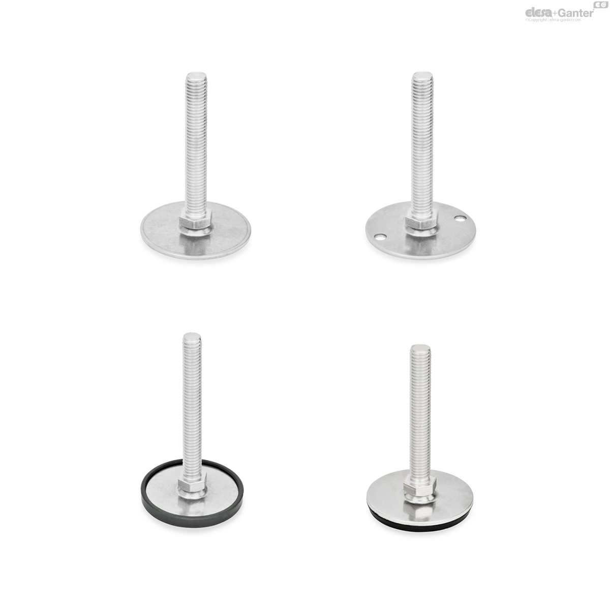GN 41-S/SK Leveling Feet With / without nut, external hex at the bottom