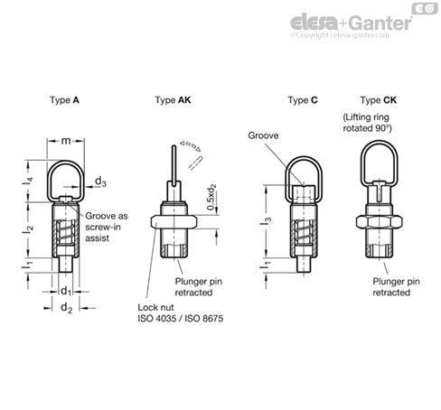 GN 413-NI Indexing plungers Stainless Steel | Elesa+Ganter