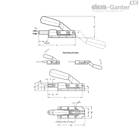 GN 842 Heavy duty push-pull type toggle clamps | Elesa+Ganter