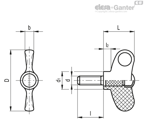 GN 8351 Wing Screws, Stainless Steel, Hygienic Design | Ganter Standard Parts