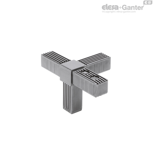 4 Way Rectangular Connector Tridimensional four-way connector | Elesa+Ganter