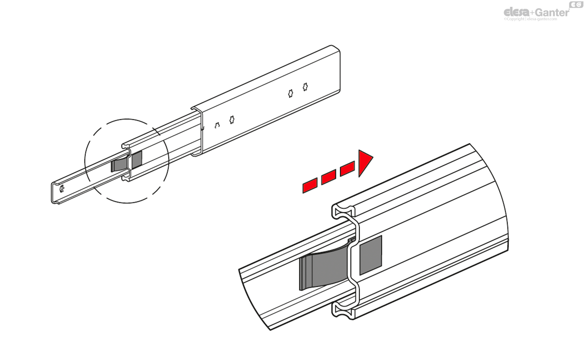 GN 1432 Telescopic slides Telescopic slides | Elesa+Ganter