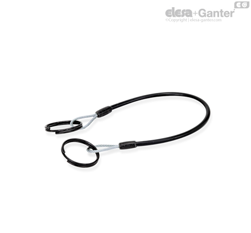Ganter Normelemente GN 111.2 200 14 A TR Stainless Steel Retaining Rope, 2 Pieces, Silver, Länge: 200 Mm Ringdurchmesser: 14mm - View #2