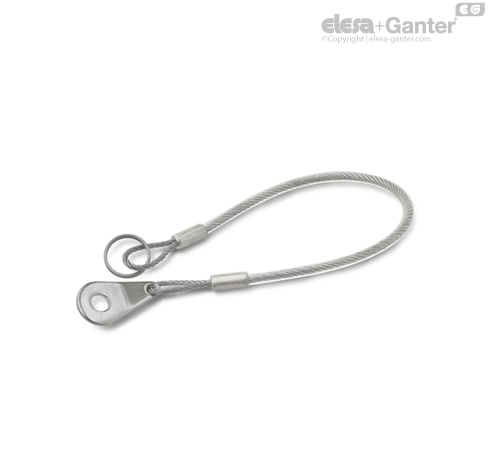 Ganter Normelemente GN 111.2 200 14 A TR Stainless Steel Retaining Rope, 2 Pieces, Silver, Länge: 200 Mm Ringdurchmesser: 14mm - View #10