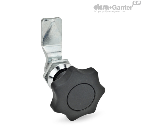 Ganter GN 115.8-HG-18-H1-SW-2 Gancio Di Bloccaggio Con Leva – Alluminio Nero, Distanza 18mm