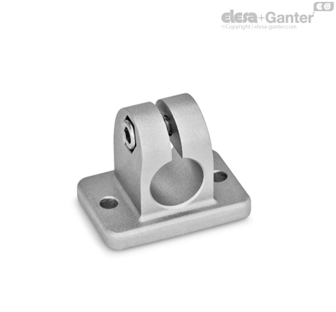 GN 145-AL Flanged Connector Clamps Aluminum, with 2 Mounting Holes
