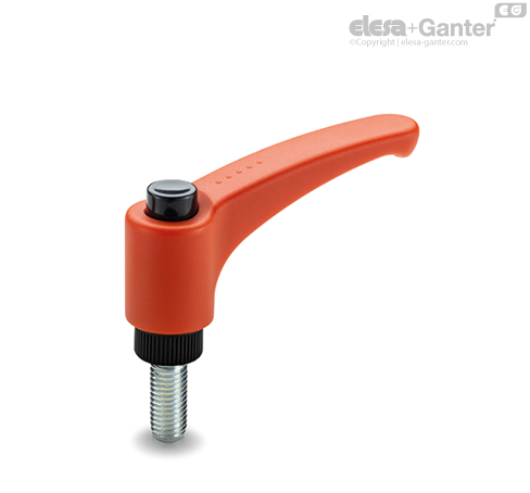 ERX-p Adjustable handles Zinc-plated steel threaded stud